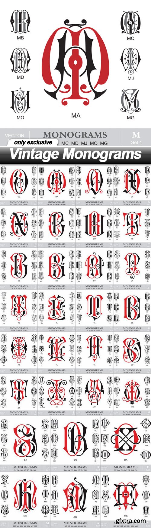 Vintage Monograms - 30 EPS