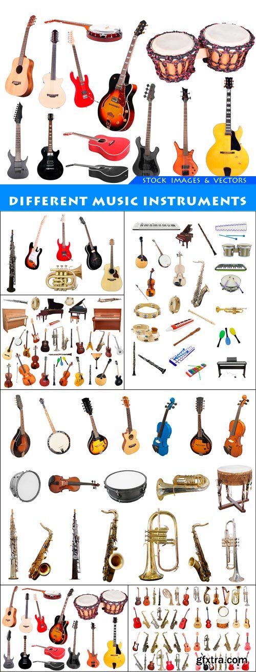 Different music instruments 6X JPEG