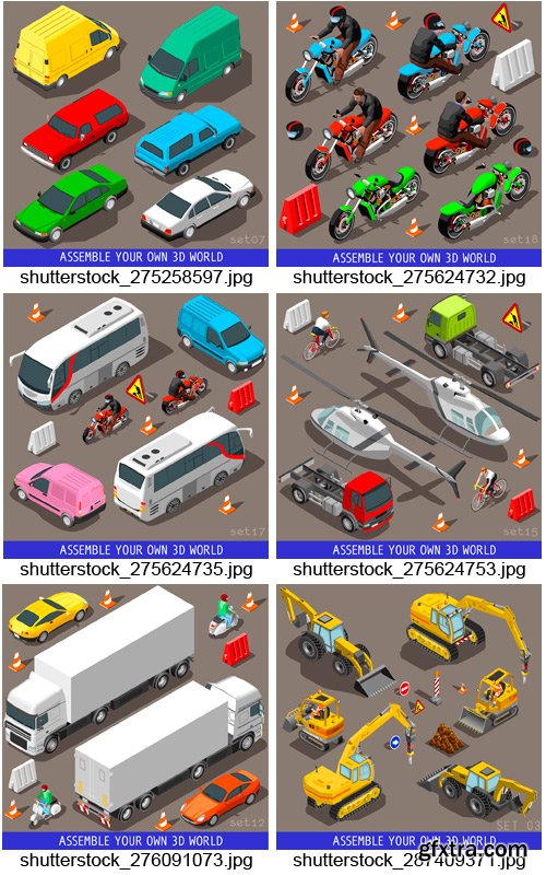 Amazing SS - Flat 3D Isometric Transport, 25xEPS