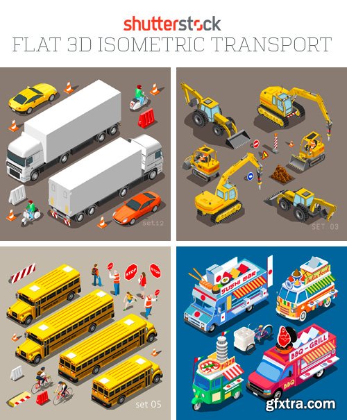 Amazing SS - Flat 3D Isometric Transport, 25xEPS