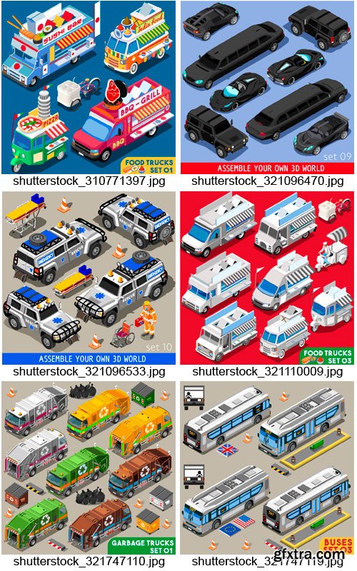 Amazing SS - Flat 3D Isometric Transport, 25xEPS