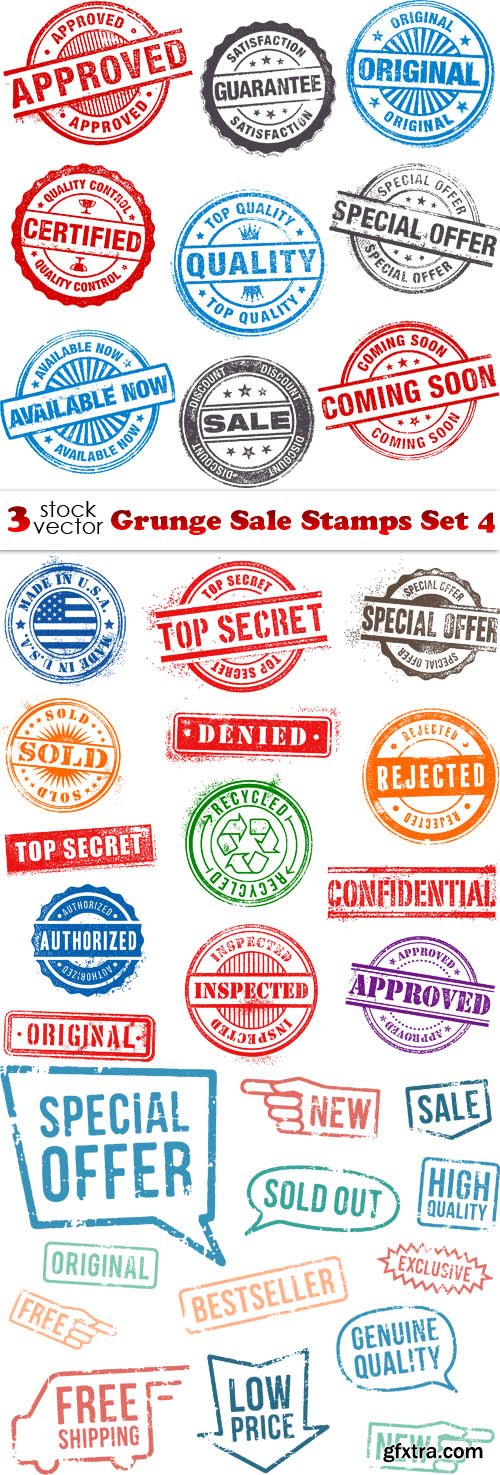 Vectors - Grunge Sale Stamps Set 4