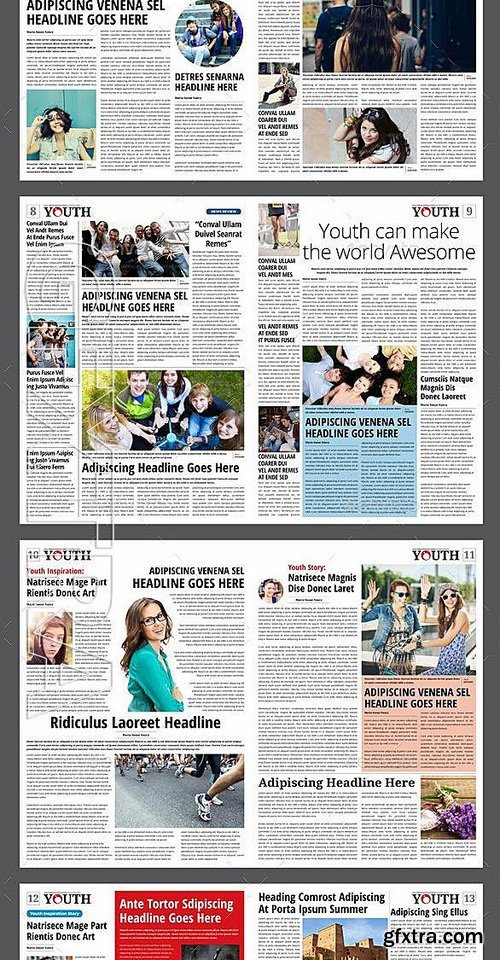 GraphicRiver - Youth - 16 Page Newspaper Indesign Template 12173192