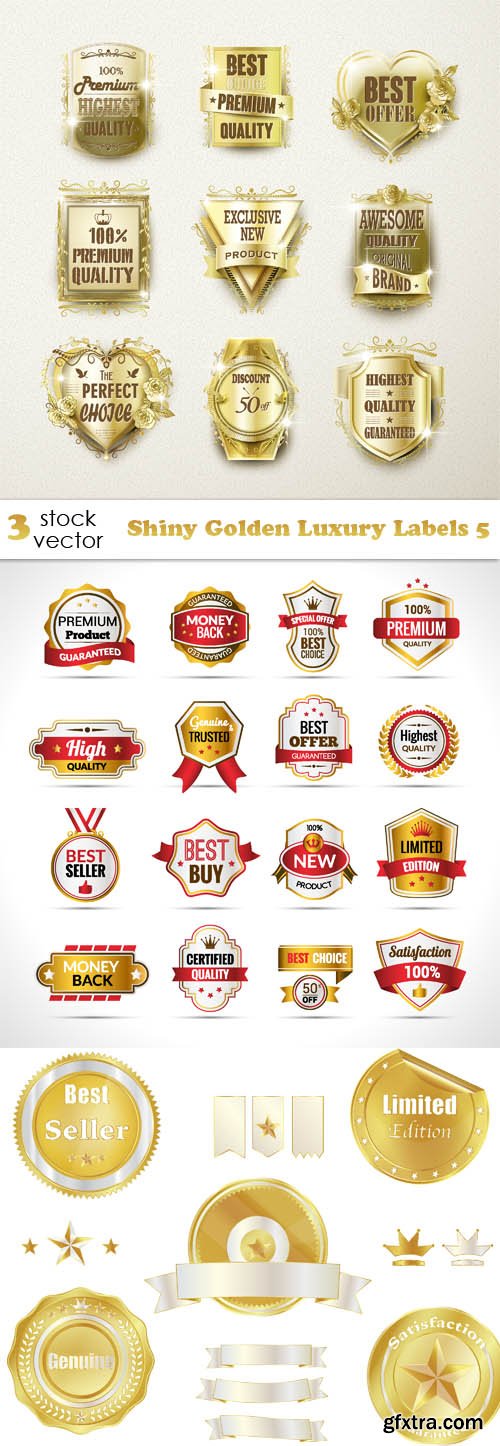 Vectors - Shiny Golden Luxury Labels 5