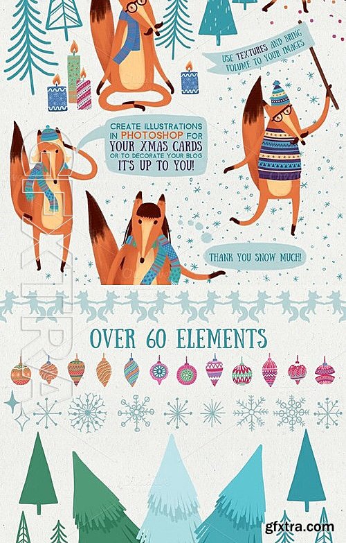 CM - Christmas Illustration Creator Foxes 375017