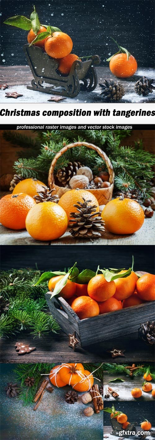 Christmas composition with tangerines