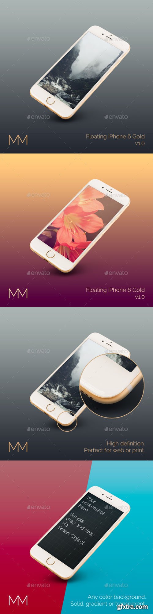 GR - Floating iPhone 6 Gold MockUp 13670585