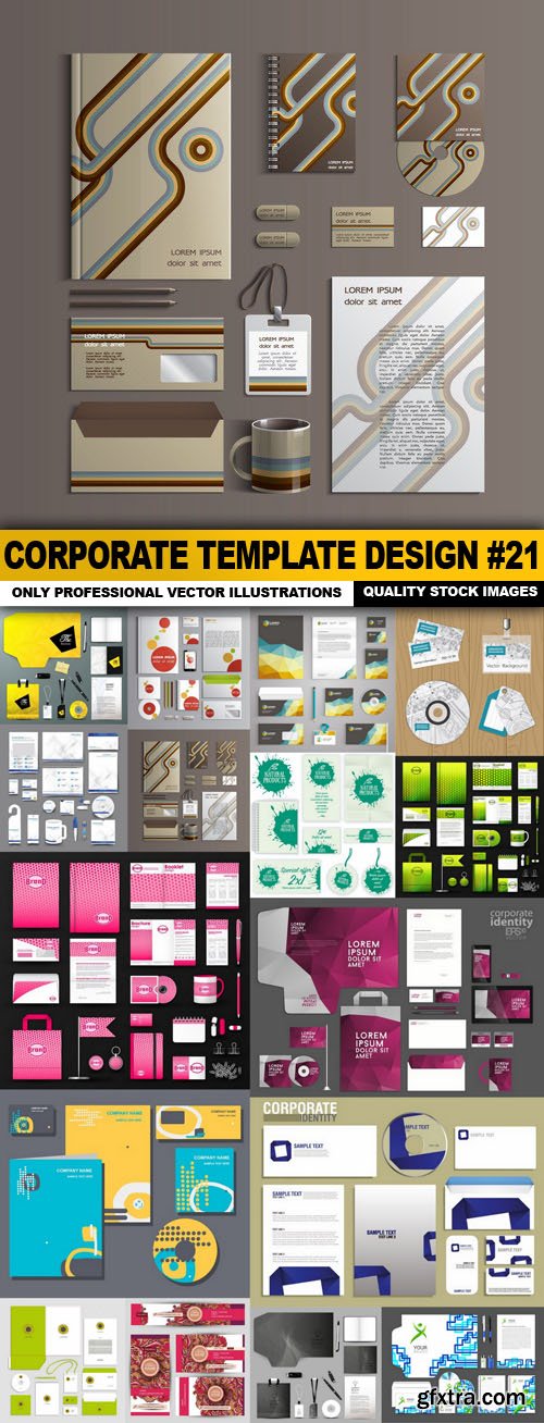 Corporate Template Design #21 - 16 Vector