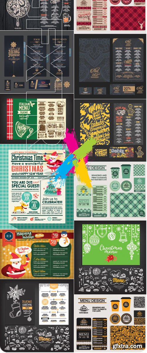 Menu for restaurant modern design vector 19