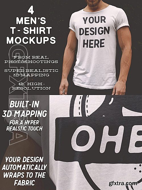 CM - 4K HD Men's T-Shirt Mockups 445727