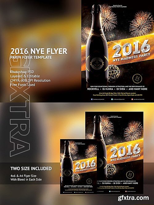 CM - 2016 New Years Eve Flyer Template 464580