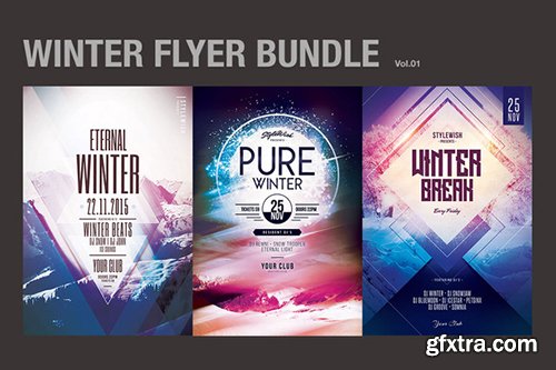 Creativemarket Christmas & New Year Flyers Bundle 464734