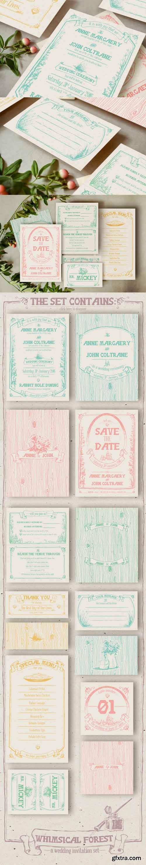 CM - Hand Drawn Forest Wedding Invitation 350939