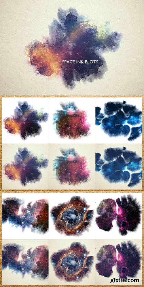 CM - Space Ink Blots Backgrounds Set 330514