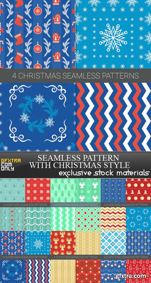 Seamless Pattern with Christmas style - 6 EPS