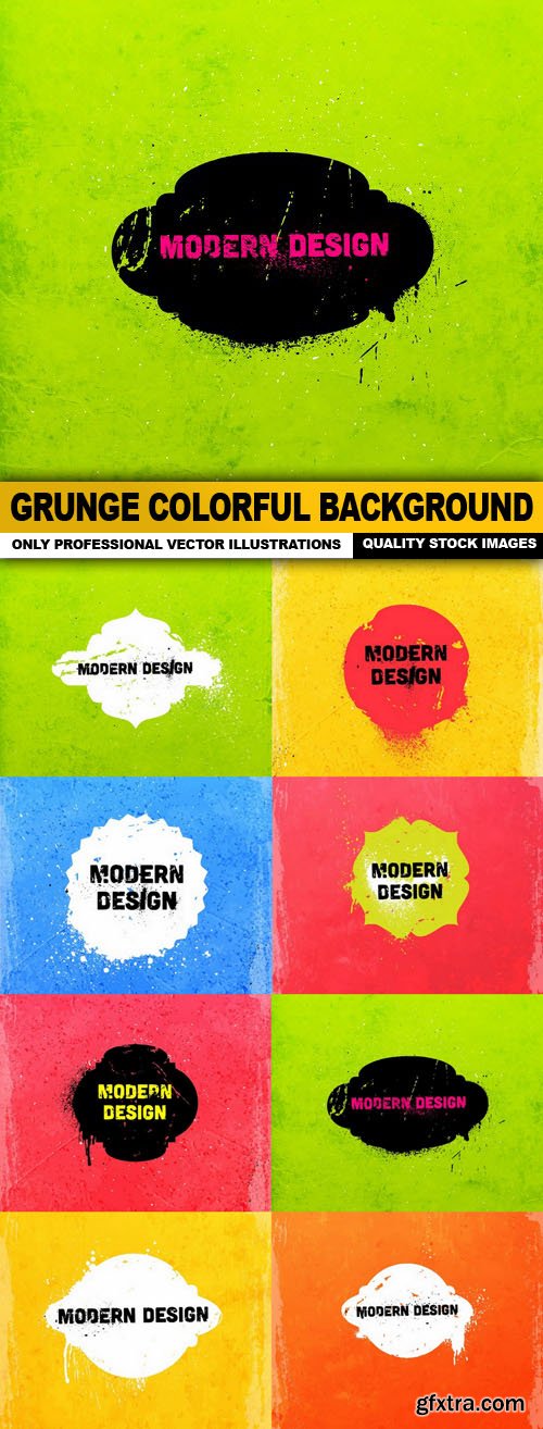 Grunge Colorful Background - 8 Vector