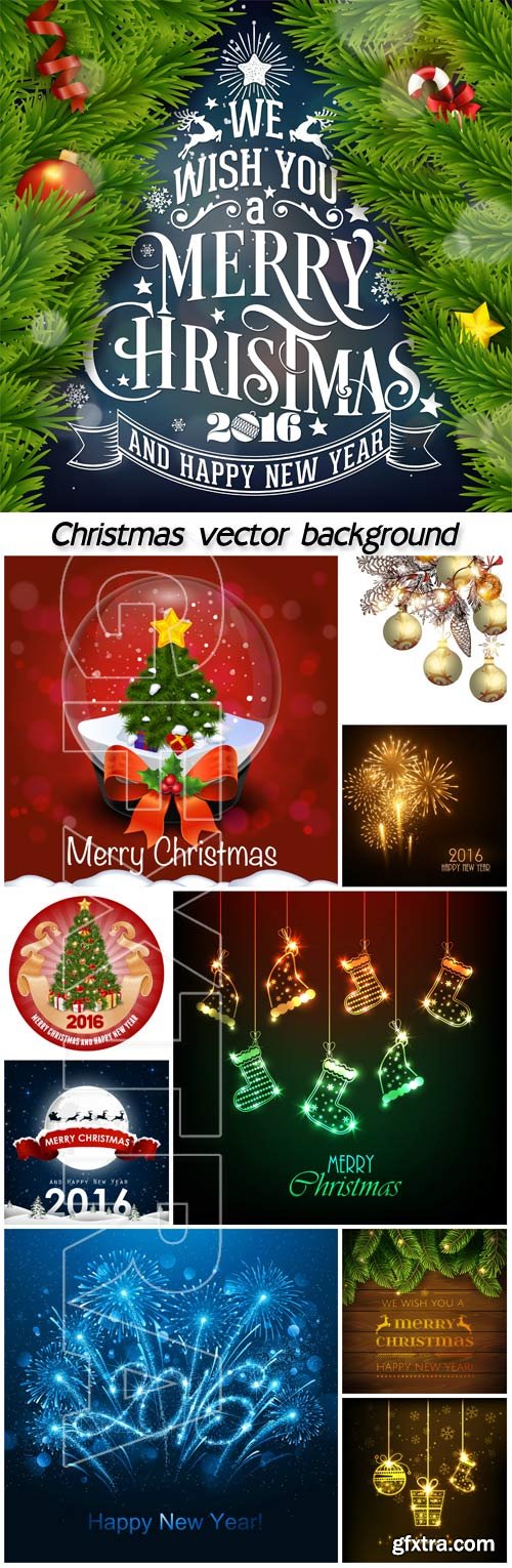 Vector set of Christmas, Christmas tree, Christmas balls