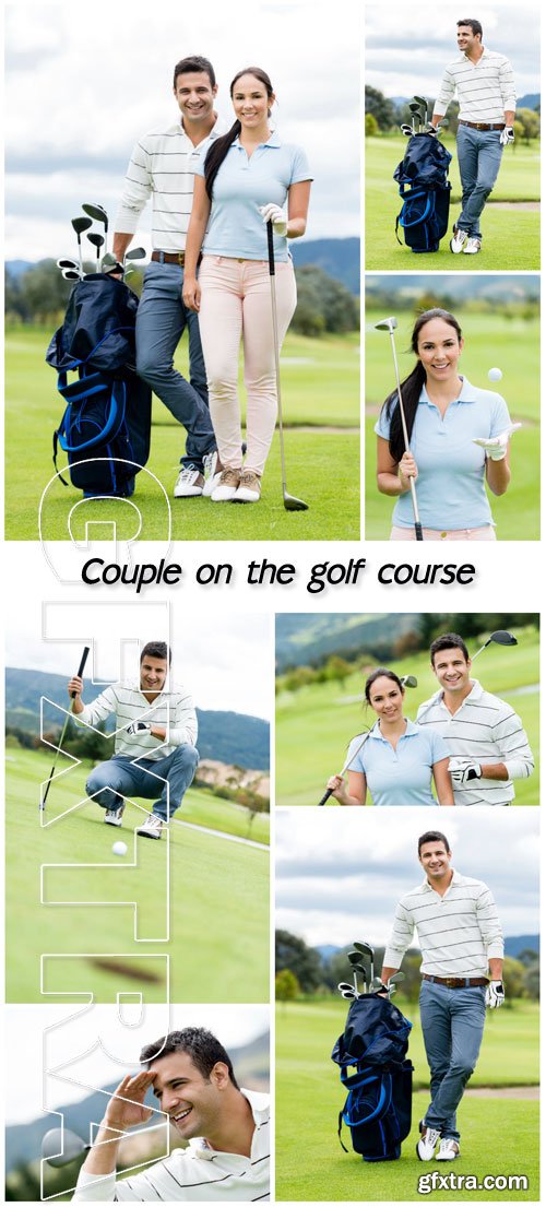 Golf, couple on the golf course