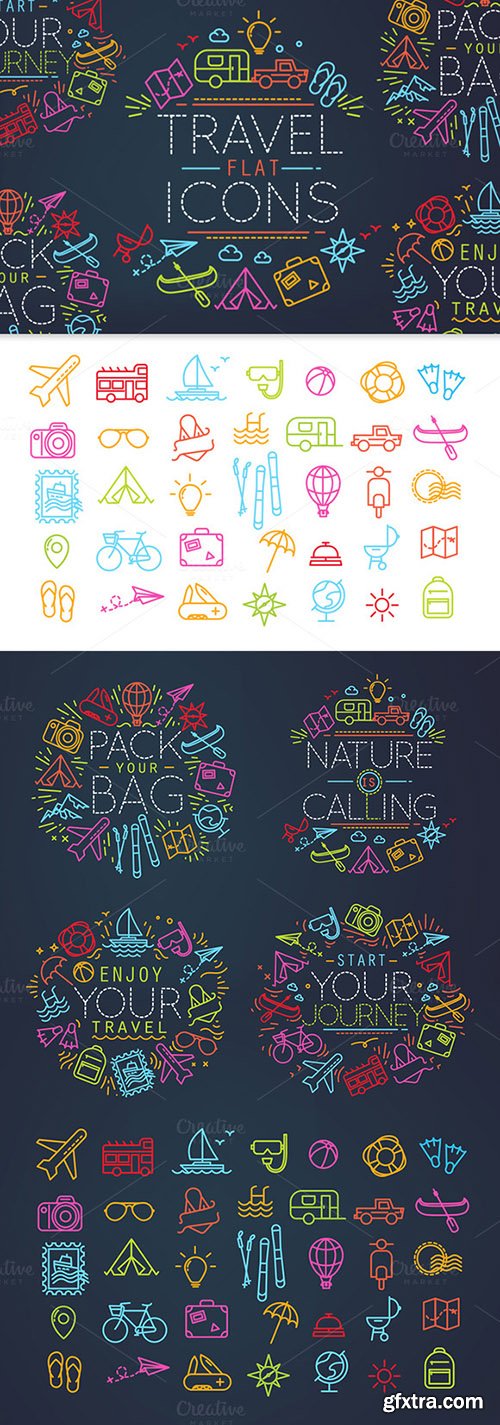 Creativemarket Travel Flat Icons 428749