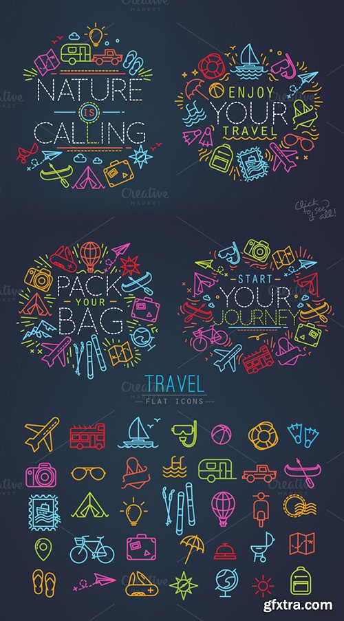 Creativemarket Travel Flat Icons 428749