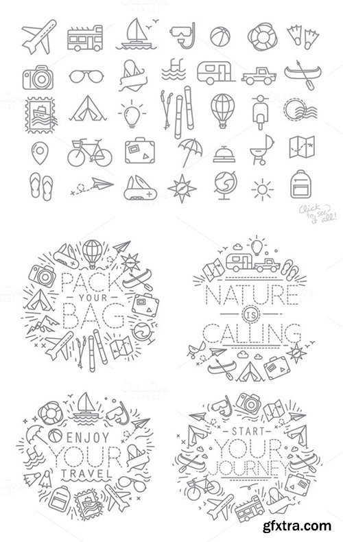 Creativemarket Travel Flat Icons 428749