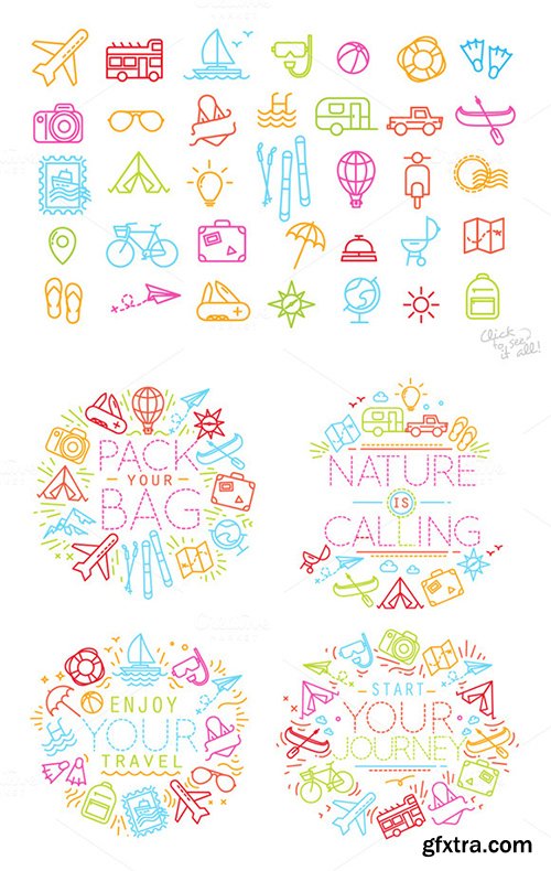 Creativemarket Travel Flat Icons 428749