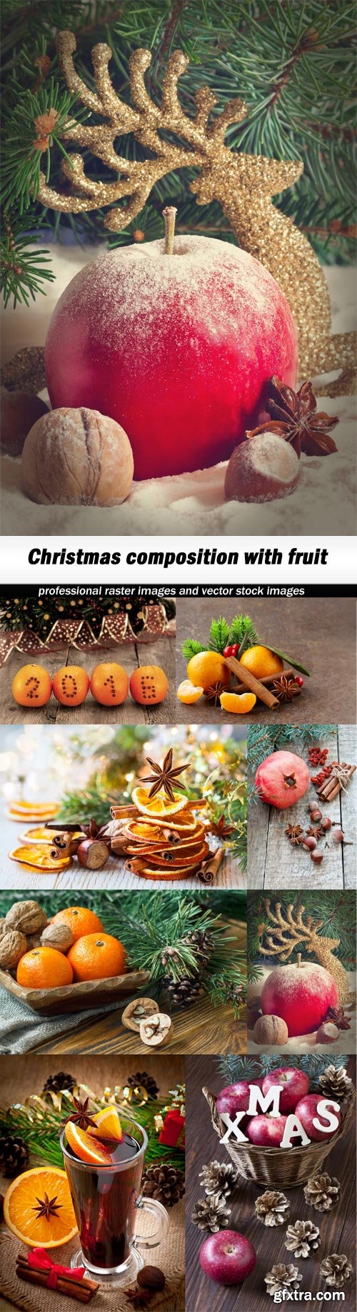 Christmas composition with fruit