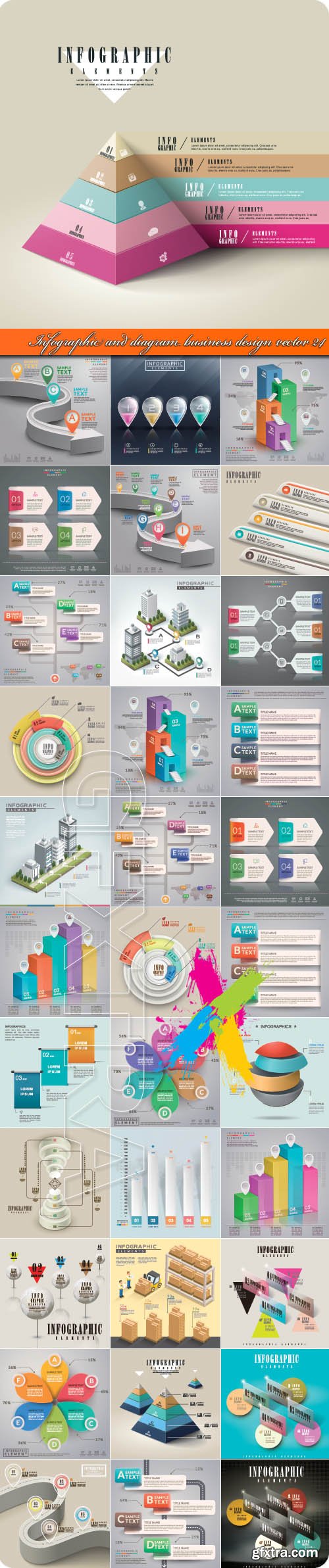 Infographic and diagram business design vector 24