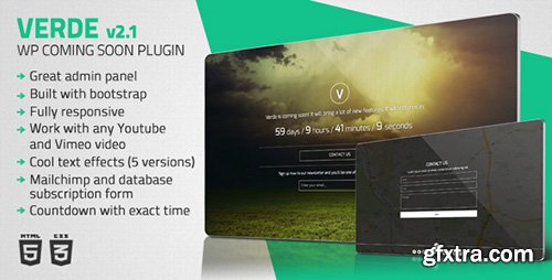 CodeCanyon - Verde v2.1 - Responsive WordPress Coming Soon Plugin - 5925397