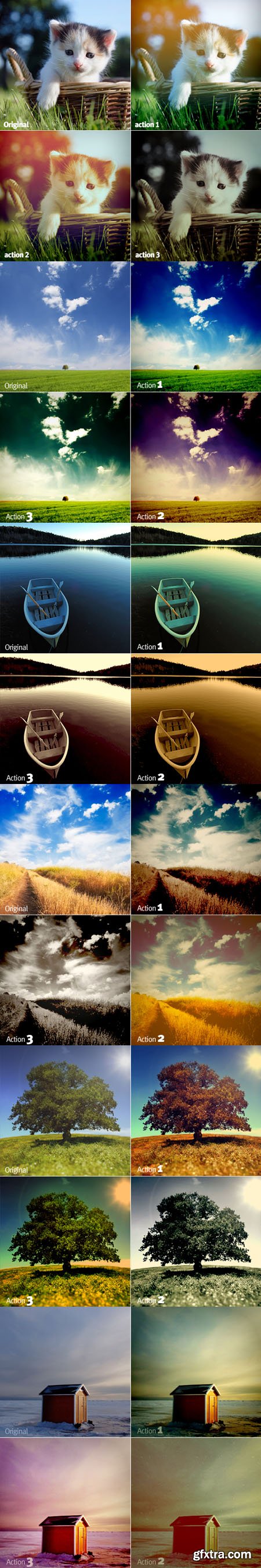 Color, Sky and Darker Effect Actions for Photoshop