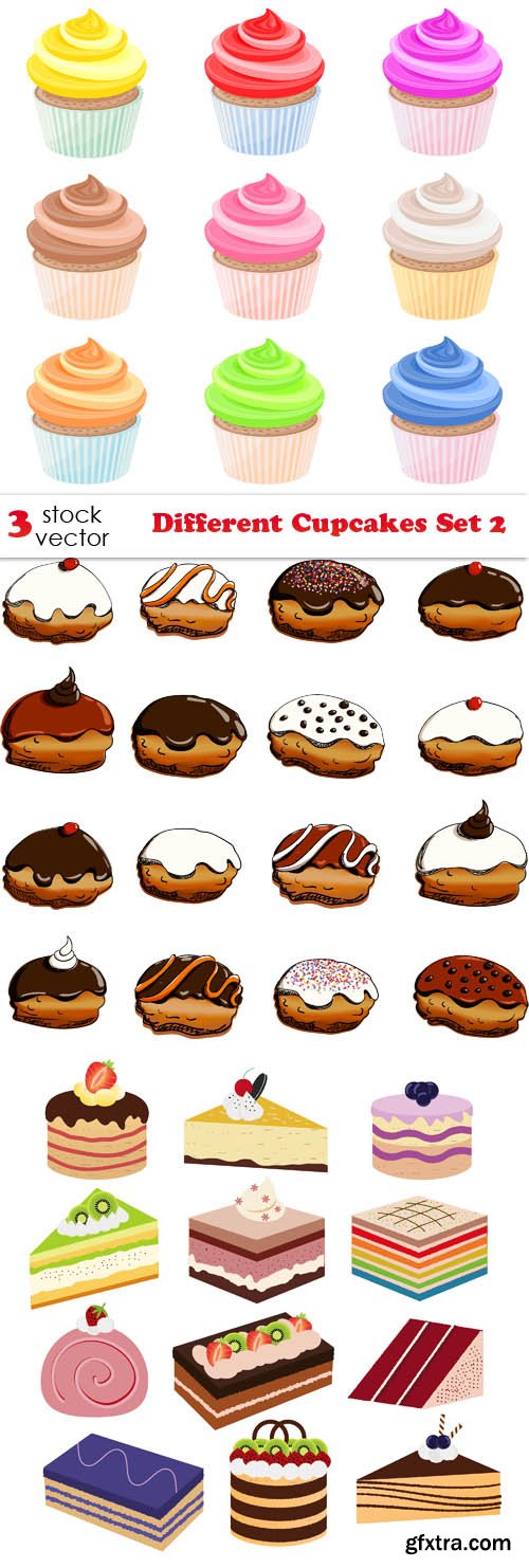 Vectors - Different Cupcakes Set 2