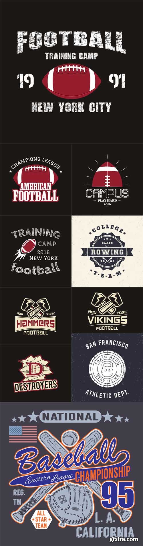 American football t-shirt print grunge signs