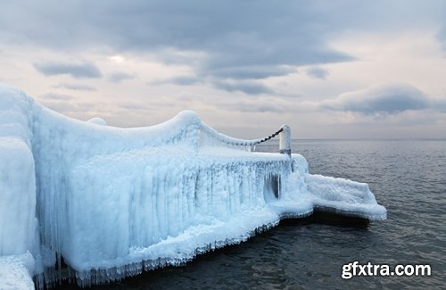 Collection of a background nature landscape winter ice frozen river 25 HQ Jpeg