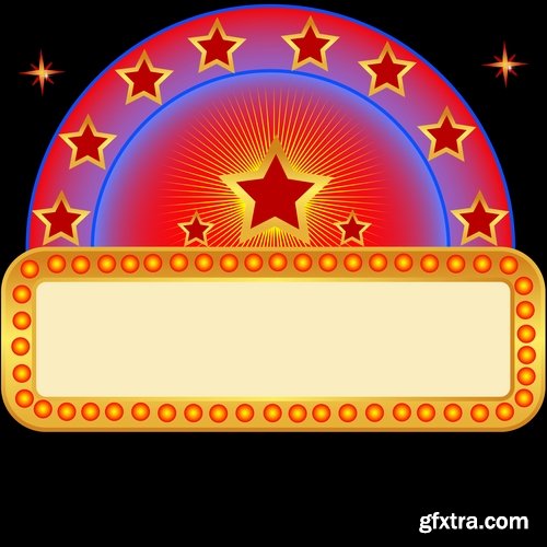 Collection of vector picture neon sign advertising sticker poster banner flyer 25 EPS