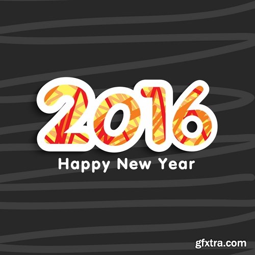 Collection of vector logo picture New Year Christmas 2016 poster banner flyer 25 EPS