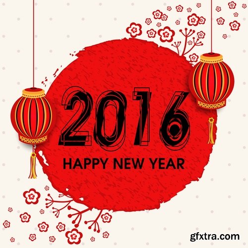 Collection of vector logo picture New Year Christmas 2016 poster banner flyer 25 EPS