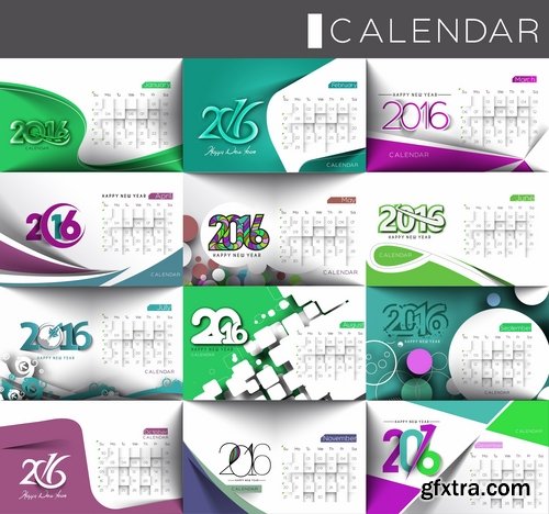 Collection of vector logo picture New Year Christmas 2016 poster banner flyer 25 EPS