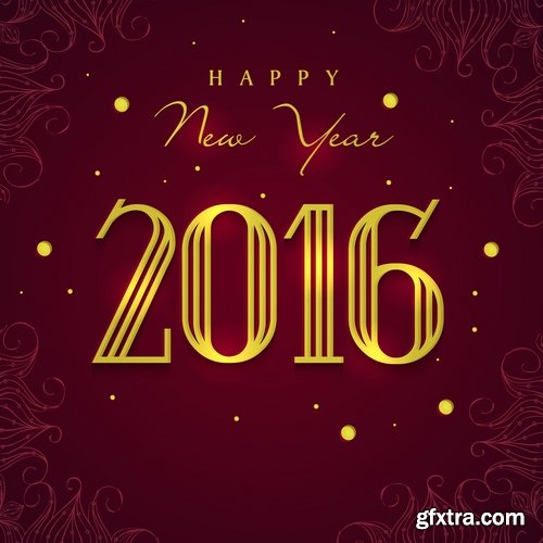 Collection of vector logo picture New Year Christmas 2016 poster banner flyer 25 EPS