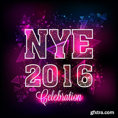 Collection of vector logo picture New Year Christmas 2016 poster banner flyer 25 EPS