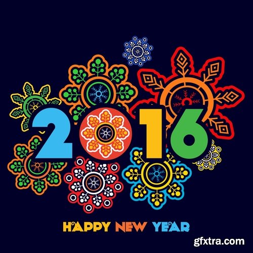 Collection of vector logo picture New Year Christmas 2016 poster banner flyer 25 EPS