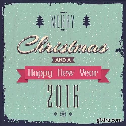 Collection of vector logo picture New Year Christmas 2016 poster banner flyer 25 EPS