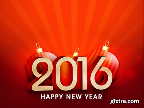 Collection of vector logo picture New Year Christmas 2016 poster banner flyer 25 EPS