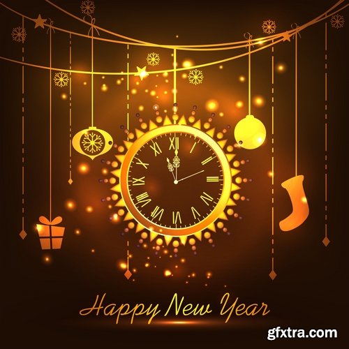 Collection of vector logo picture New Year Christmas 2016 poster banner flyer 25 EPS