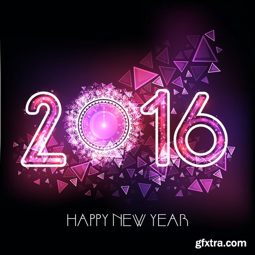 Collection of vector logo picture New Year Christmas 2016 poster banner flyer 25 EPS