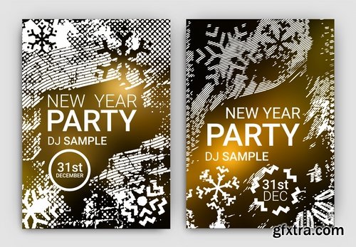 Collection of vector logo picture New Year Christmas 2016 poster banner flyer 25 EPS