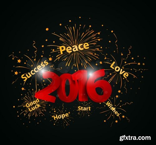 Collection of vector logo picture New Year Christmas 2016 poster banner flyer 25 EPS