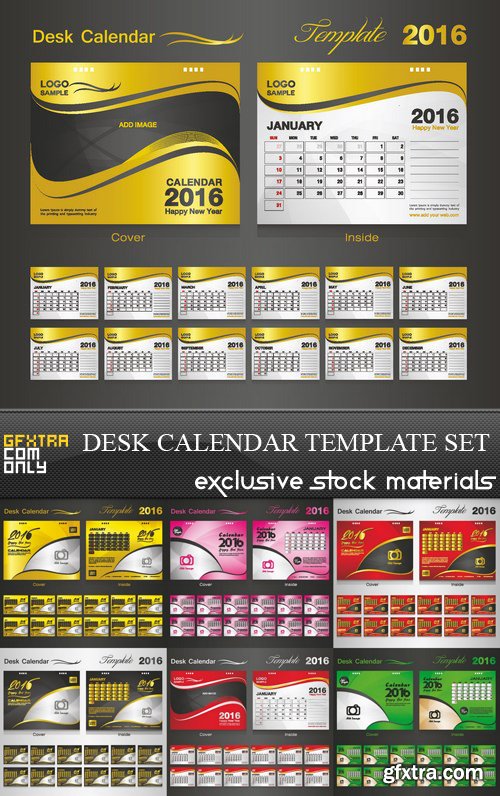 Desk Calendar Template Set - 7 EPS