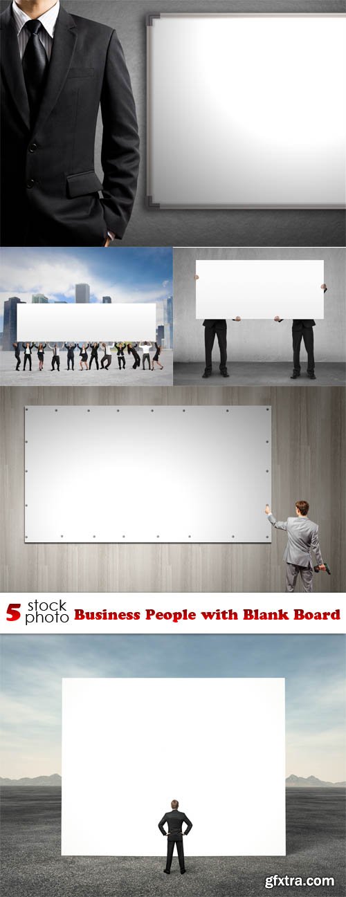Photos - Business People with Blank Board