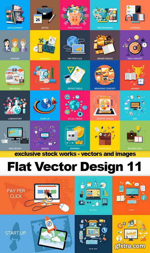 Flat Vector Design 11 - 15x EPS