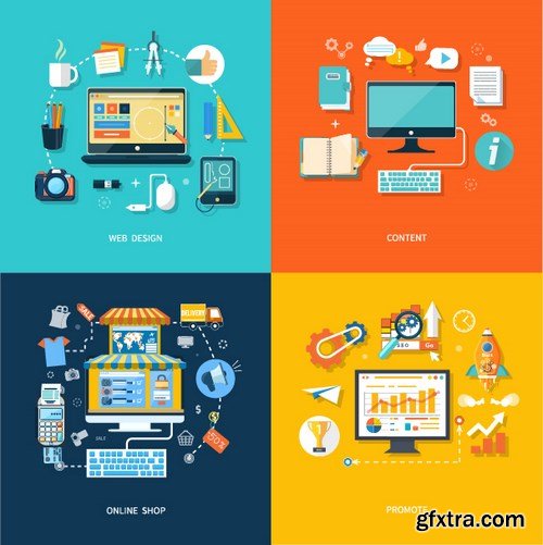 Flat Vector Design 11 - 15x EPS